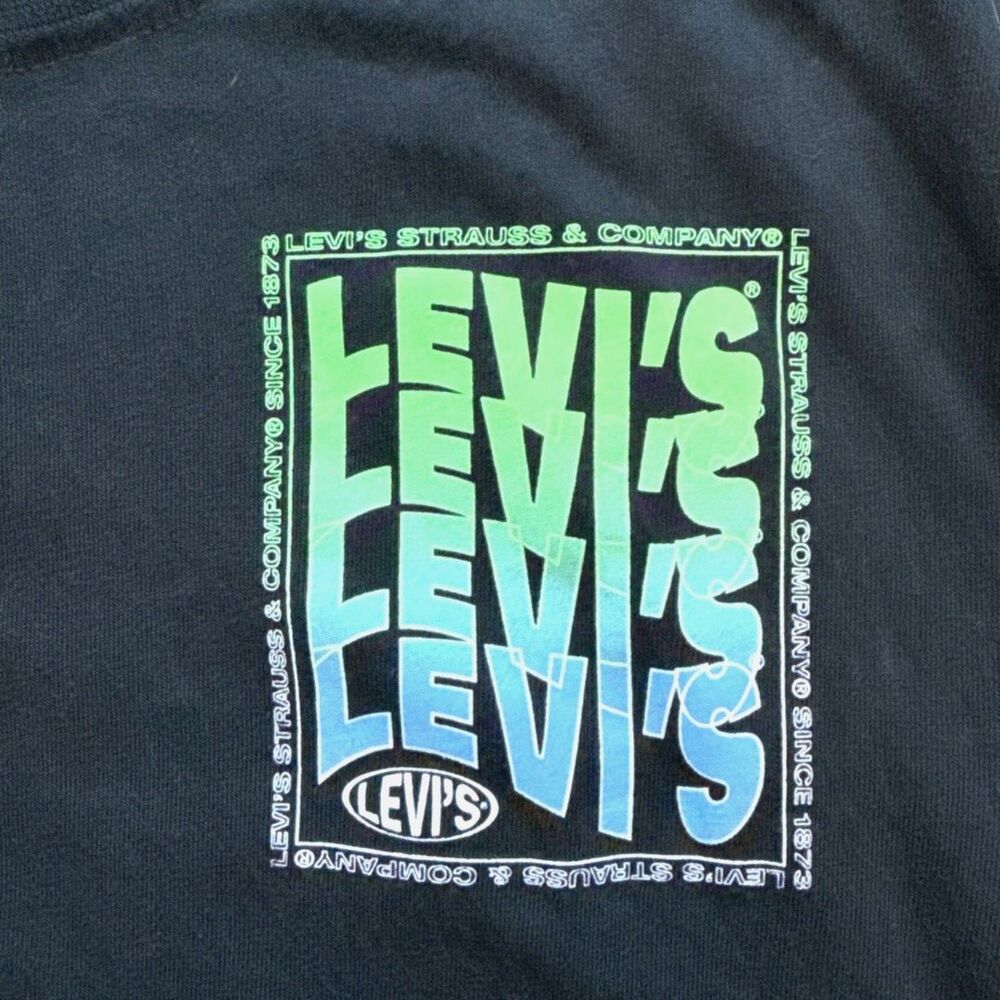 Levi's Boys Tee Shirt L 14/16 Black Trademark Logo Short Sleeve Skater Spring - Picture 2 of 5